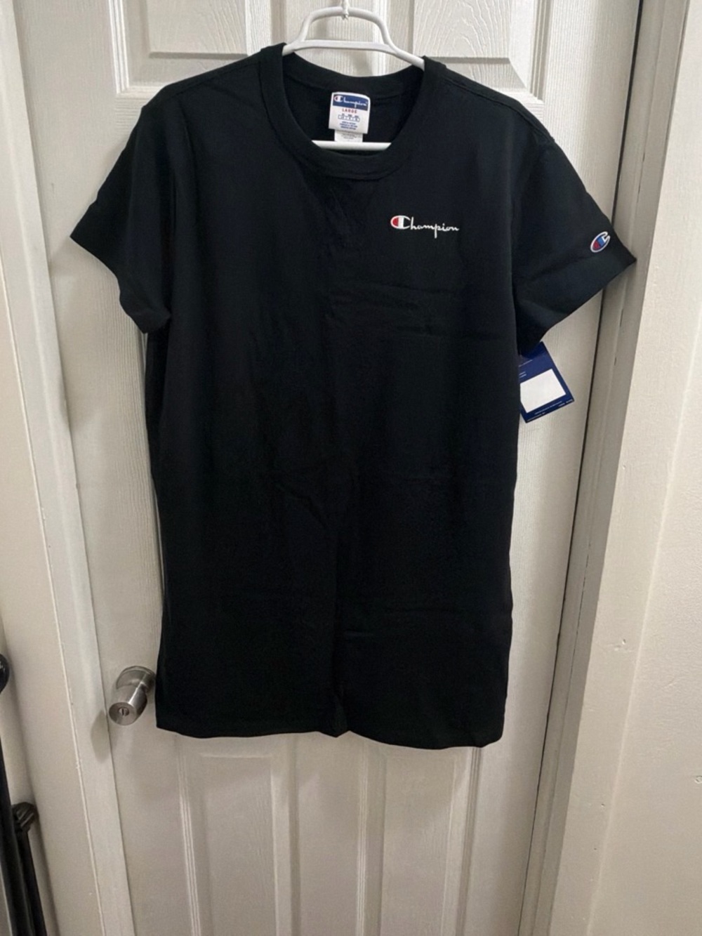 Champion Black Tee with Embroidered Logo